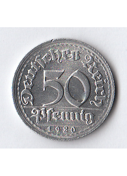50 Pfennig Alluminio 1920 Zecca A Buona conservazione